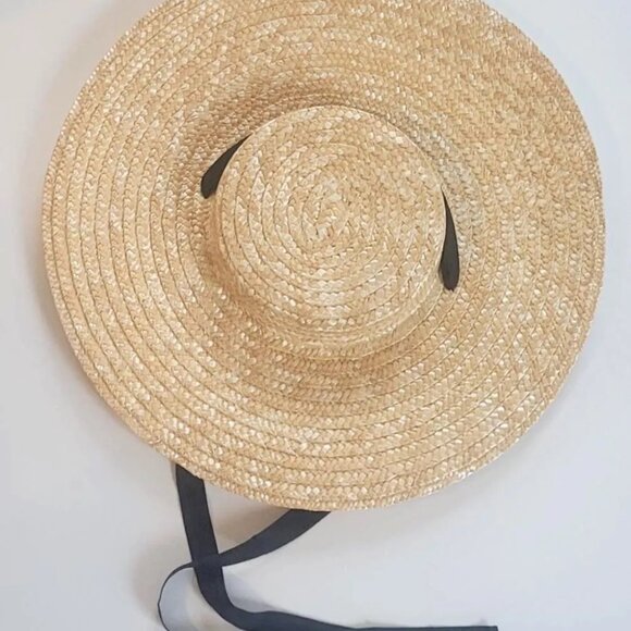 Wide Flat Brim Hat -  Wide Brim Sun Hat/ Sun Hat/ Kentucky Derby Hat - Picture 4 of 6